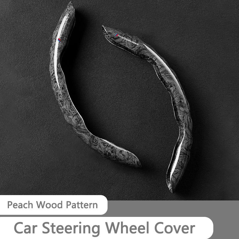 HINW3 2Pcs Car Non-Slip Steering Wheel Cover Protection Accessory For BMW Performance M Power E36 E39 E46 E53 E90 M3 M5 X1 X3 X5 X6 X7
