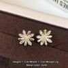 2026 New Design Zircon Metal Interleaved Flower Earrings Women's Sweet Jewelry Daily Versatile Ear Jewelry Girls' Accessories