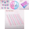 Elegant Baby Gender Reveal Party Decoration Boy Or Girl Disposable Tableware Set