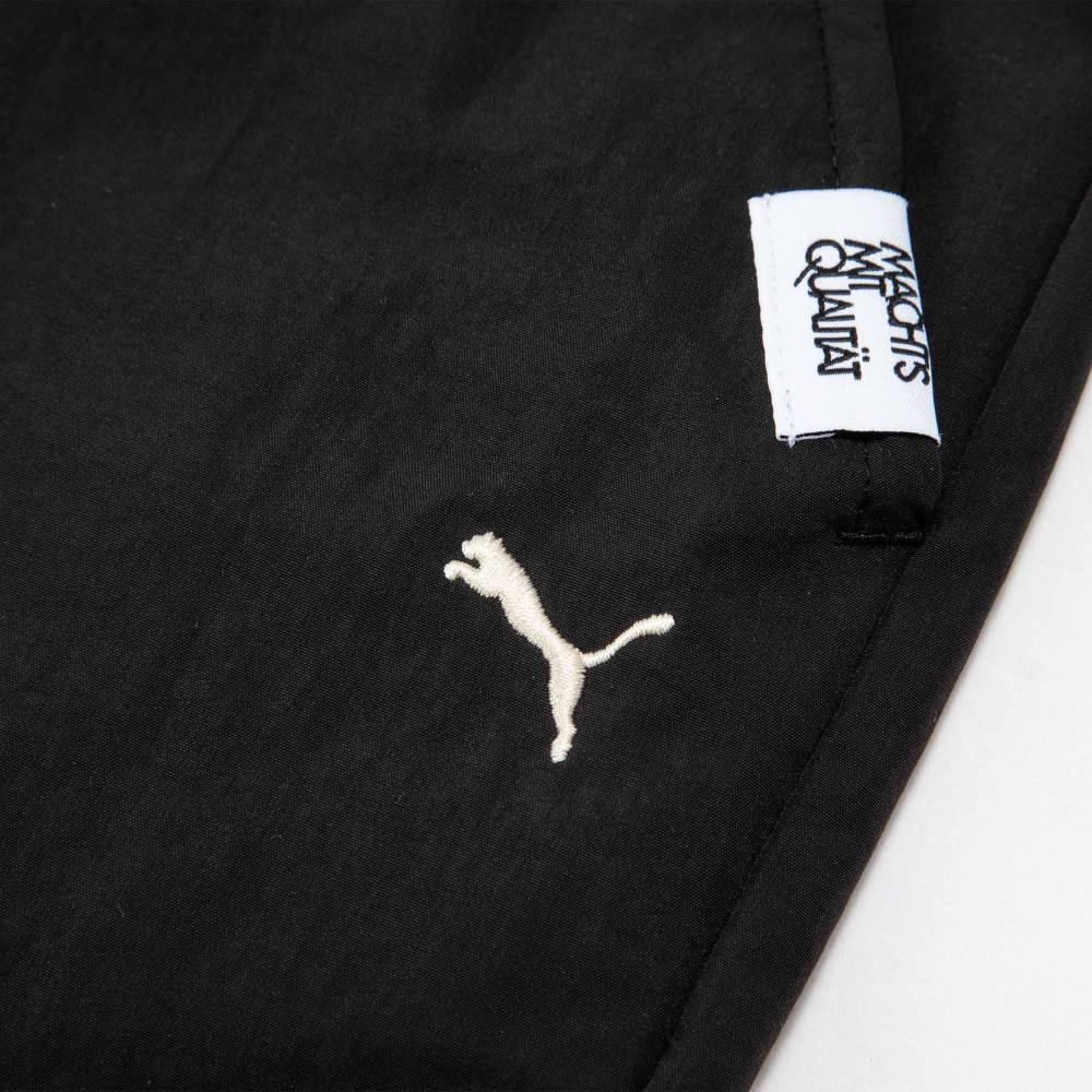 Puma Solid Color Lace-Up Straight Casual Shorts Unisex Shorts Black 539659-01