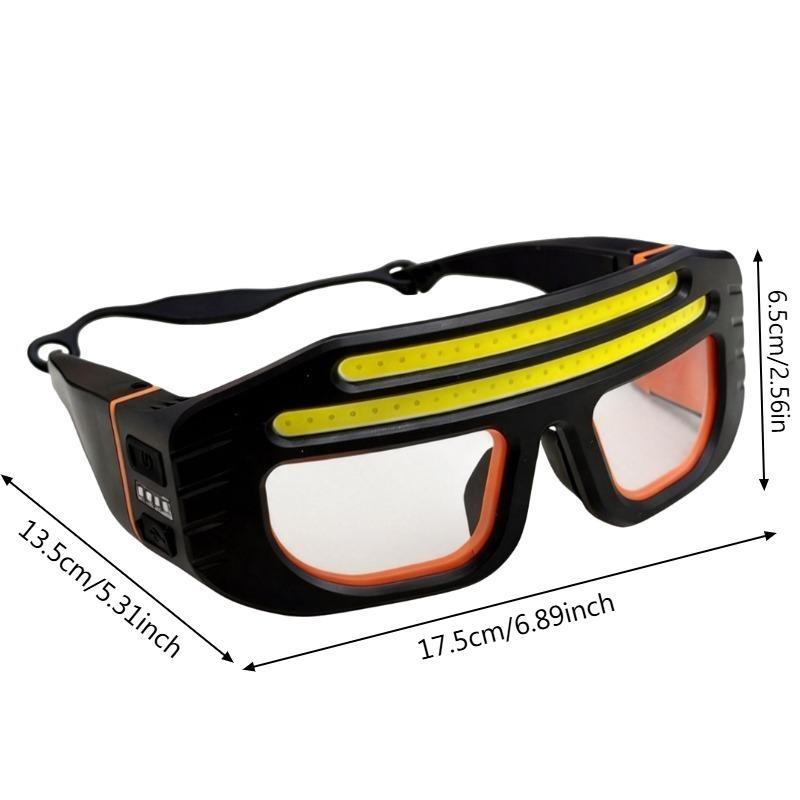 Multi Function 2 in 1 Glasses Goggle Light USB Type-C Rechargeable Touch Control Headlamp Compact Repair Work Emergency Lamp Hiking