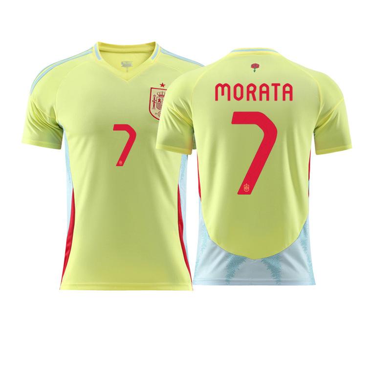 2024 Spain away cream single-piece top European Cup football jersey No. 7 Morata 19 Yamal #16