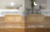 Wooden Alarm Clock With Thermometer And Clapper, Usb Or Batteries Operated