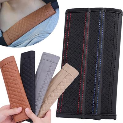 Car Seat Belt Shoulder Cover Universal Car Safety Belt Anti-slip Shoulder Protection Leather Pad Cover Travel Bag Shoulder Pad