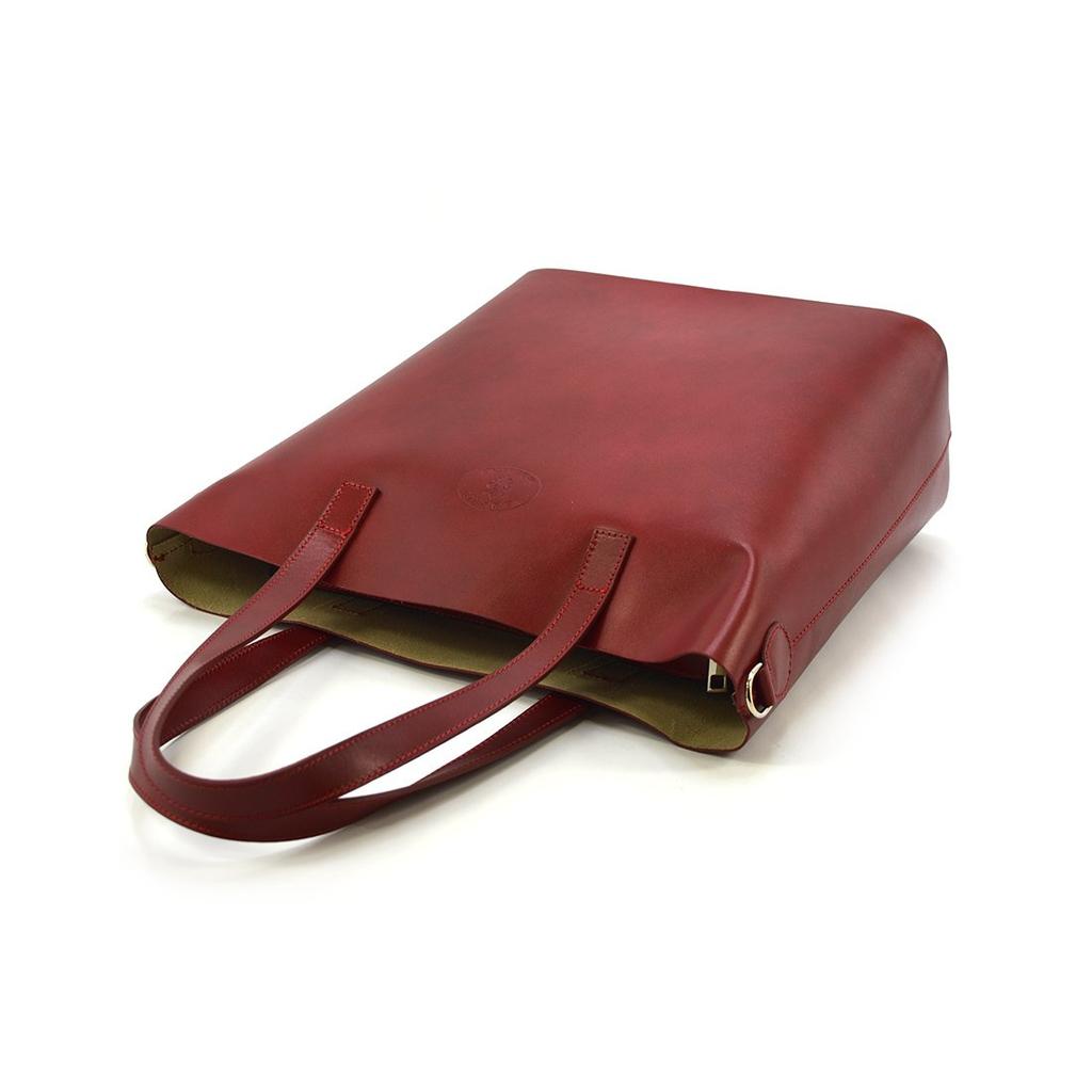 Grote ruime leren schoudertas Shopperbag