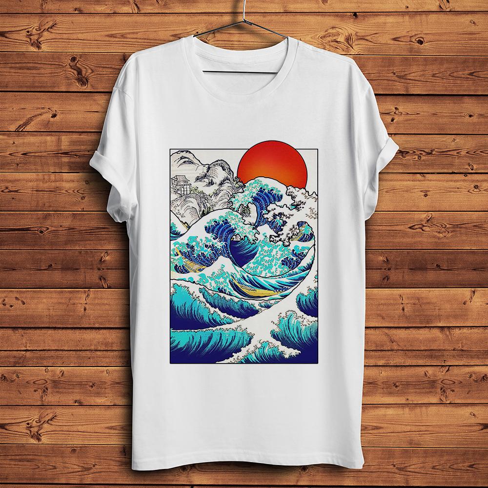 

Japan Ukiyoe Great Wave off Kanagawa style funny t shirt Unisex new casual tshirt homme vintage unisex streetwear tshirt S