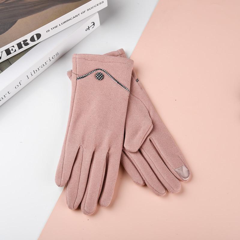 Nowe Damskie Rękawiczki z Futra Królika z Ekranem Dotykowym: Styl koreański Jazda na rowerze i jazda samochodem, Urocze podszycie z polaru na zimną pogodę