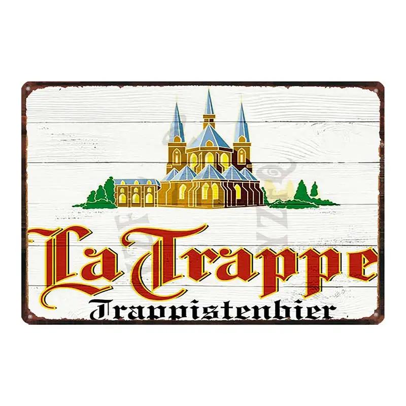 Birra Belga VintageBrugse Zot La Trappe Segno Metallico Lattina Targhe Per Muro Bar Pub Arte Cucina Caffè Decorazioni Casa 30X20CM DU-8282A