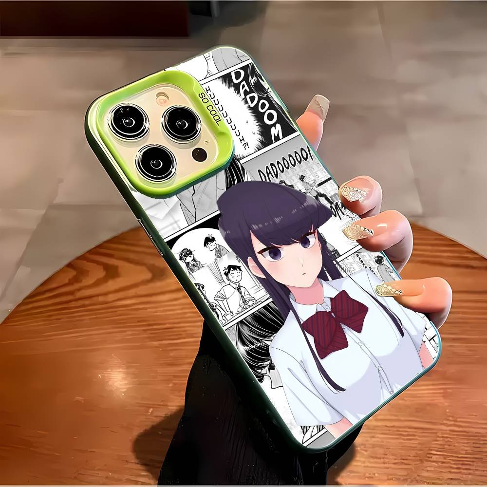 Anime Komi Shouko Phone Case For IPhone 17 16 15 14 13 12 11 Plus Pro Max Multicolor Aurora Laser Shockproof Funda Cover