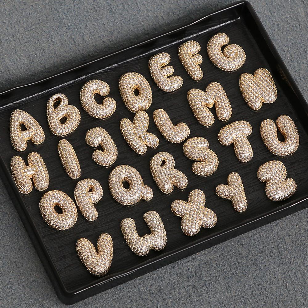 Initial Charm A-Z Letters Pendant Necklace Women Men Choker Stainless Steel Rope Chain Fat Alphabet Gold Color Hip Hop Iced