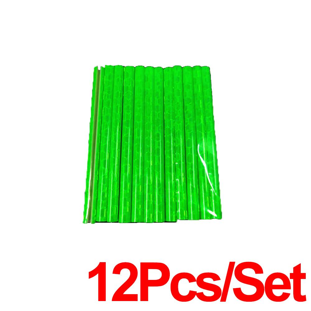 12Pcs Bicycle Spoke Reflectors Bike Reflector Tube Cycling Night Safety Reflective Bikes Wheel Rim Spoke Mount Clip Tube 80mm