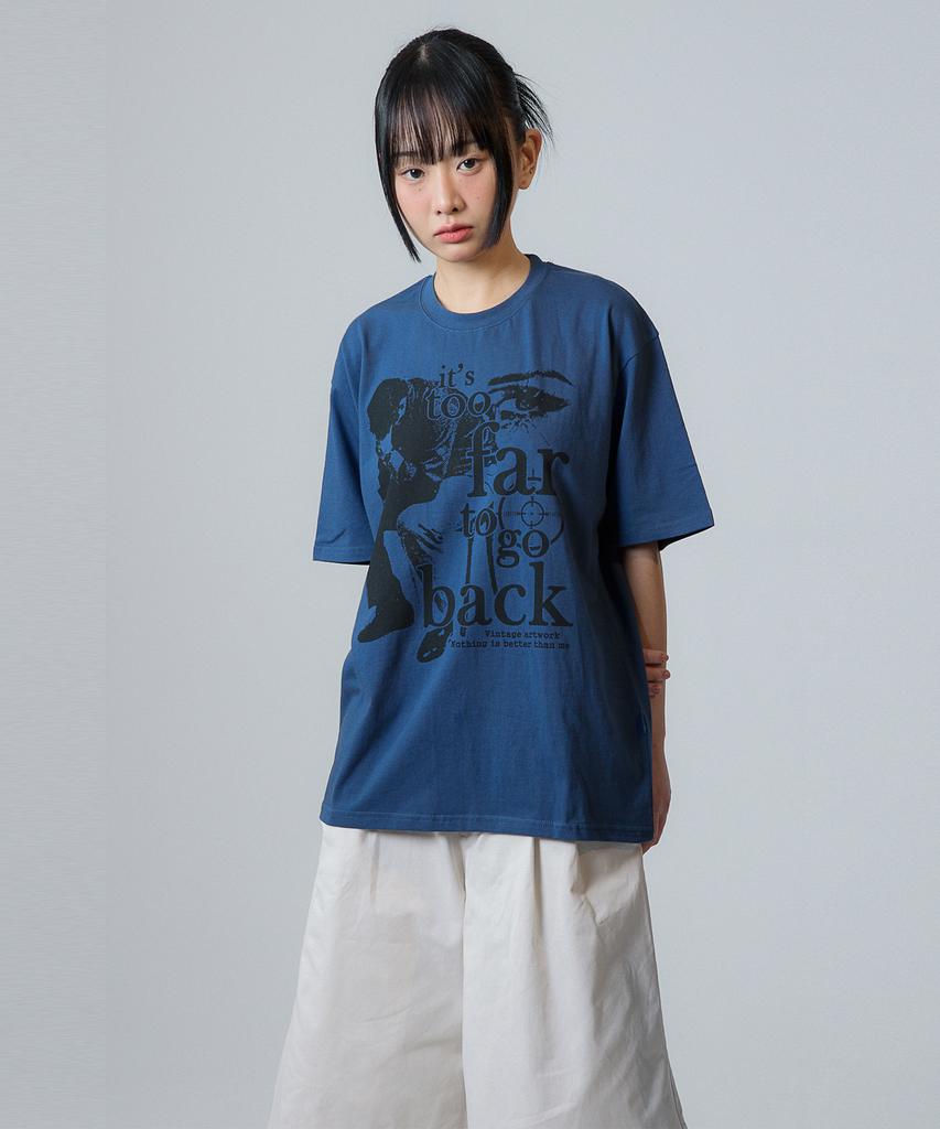 Nasttingijeubeleoldaenmi Vintage Artwork Tee_Deep Blue