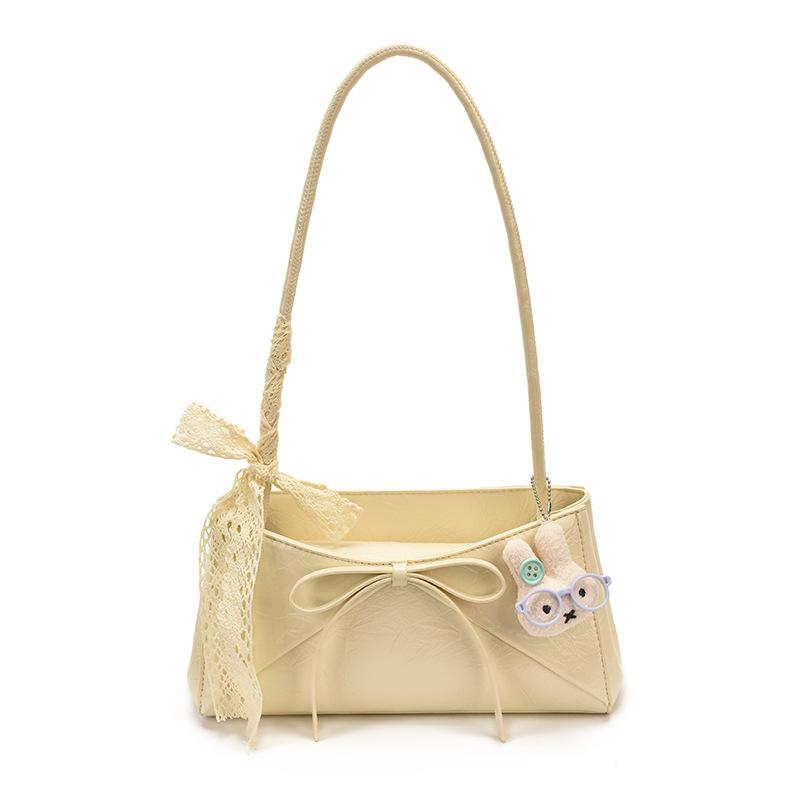 2026 Korean-Style Single Shoulder Handbag with Butterfly Knot - Versatile and Fashionable Women's Bag