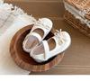 2026 Kids' Korean Style Bow Leather Flats - Versatile, Comfortable Princess Dance Shoes for Spring & Autumn