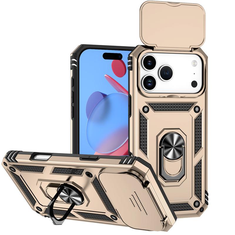 Armor Funda For iPhone 17 Pro Max Case Slide Camera Lens Protector Case For iPhone17 Pro Air 17Pro Max Magnetic Ring Stand Cover