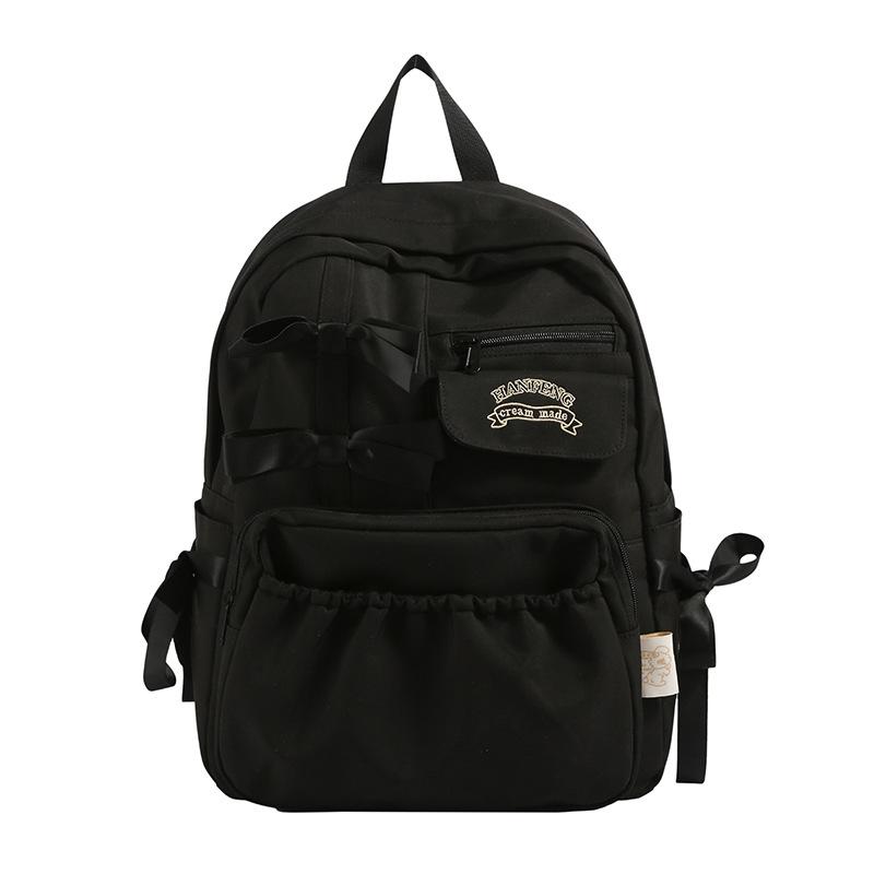 Schoolbag Backpack Women's Premium 1011 New Japanese School Bag Junior High School Girls College Student Bow Backpack
