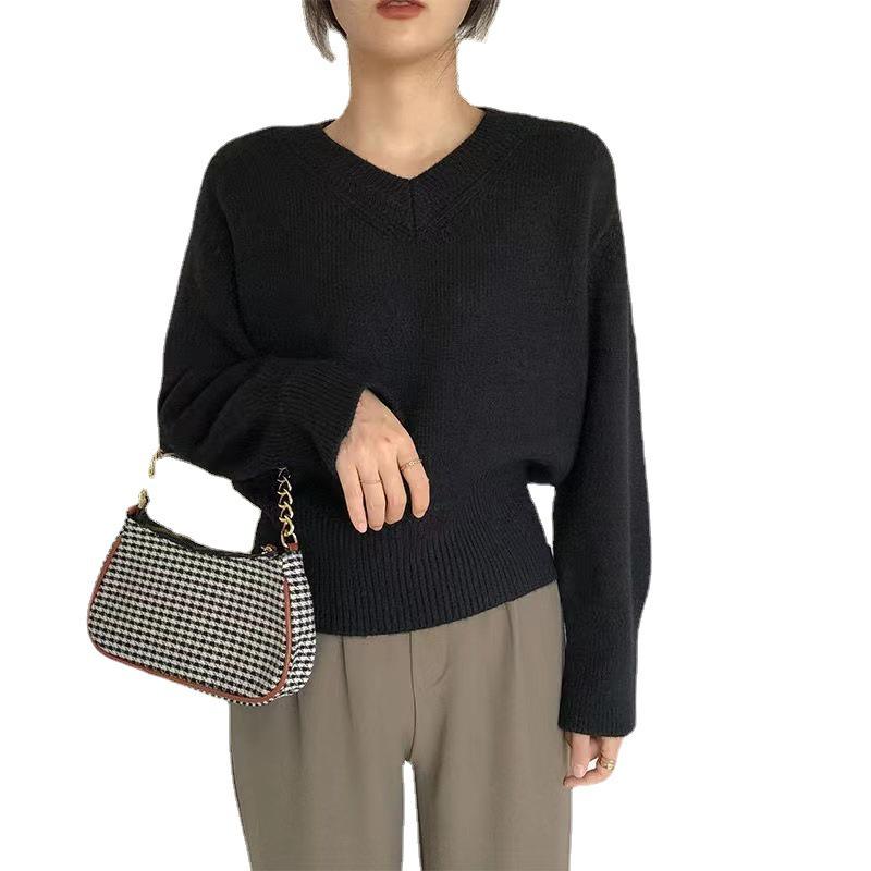 Women's 2023 Retro V-Neck Sweater: Autumn/Winter Loose Knit Pullover In Soft, Cozy Style