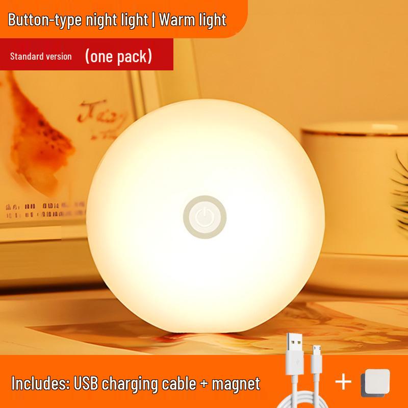 Rechargeable Eye Protection Night Light for Dorm Bedrooms - Energy-Saving Bedside Atmosphere Lamp