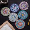 6pcs/8pcs Diy  Coasters With Holder Round Mandala Coasters  Kits Accessories
