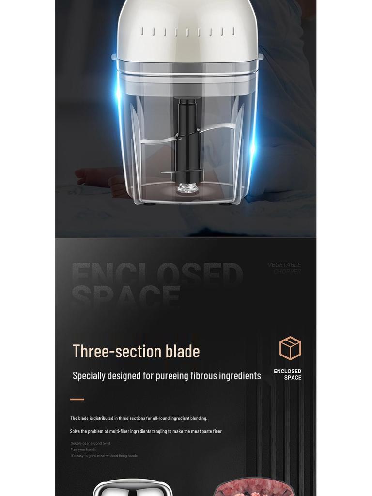 Portable Stainless Steel Multi-Functional Meat Grinder & Juicer Mini Food Processor