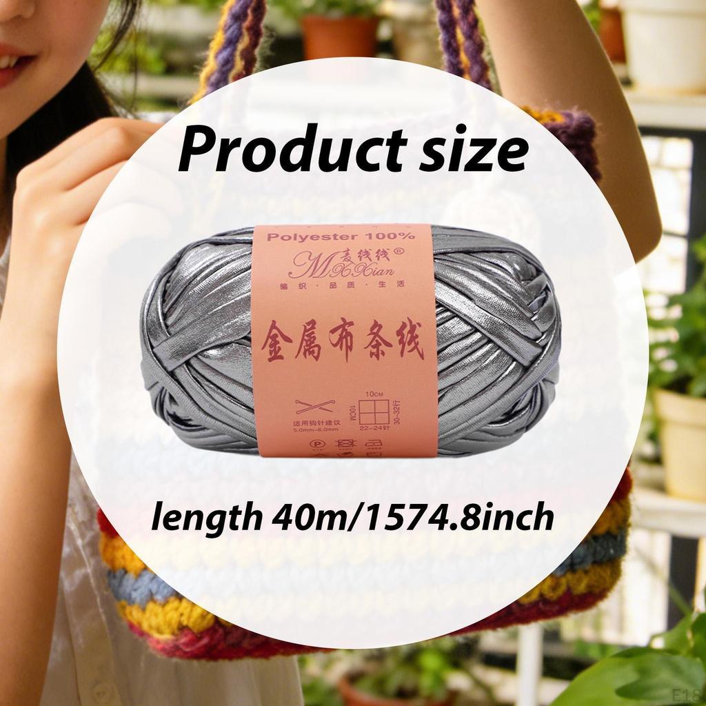 Metallic Shiny Yarn Crochet Bulky T Shirt for Headband Pillow DIY Craft