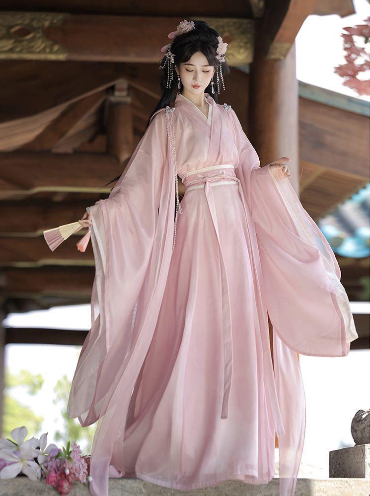 2026 Women's Wei Jin Hanfu: Elegant Fairy Large-Sleeve Embroidered Xianxia Ancient Costume