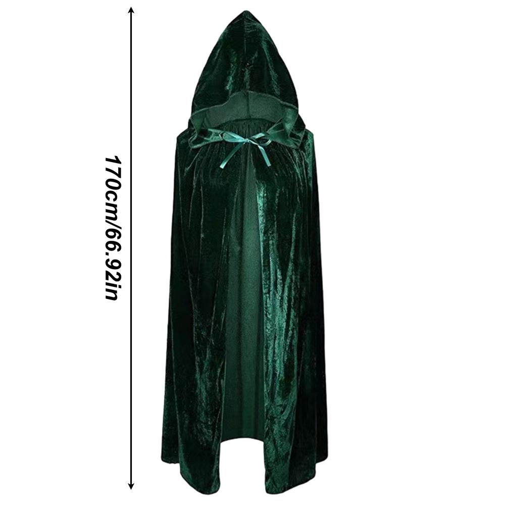 

Halloween Cape Fashion Hooded Robe Cape Halloween Long Cape Cosplay Costume For Home Holiday Decoration One size зелений