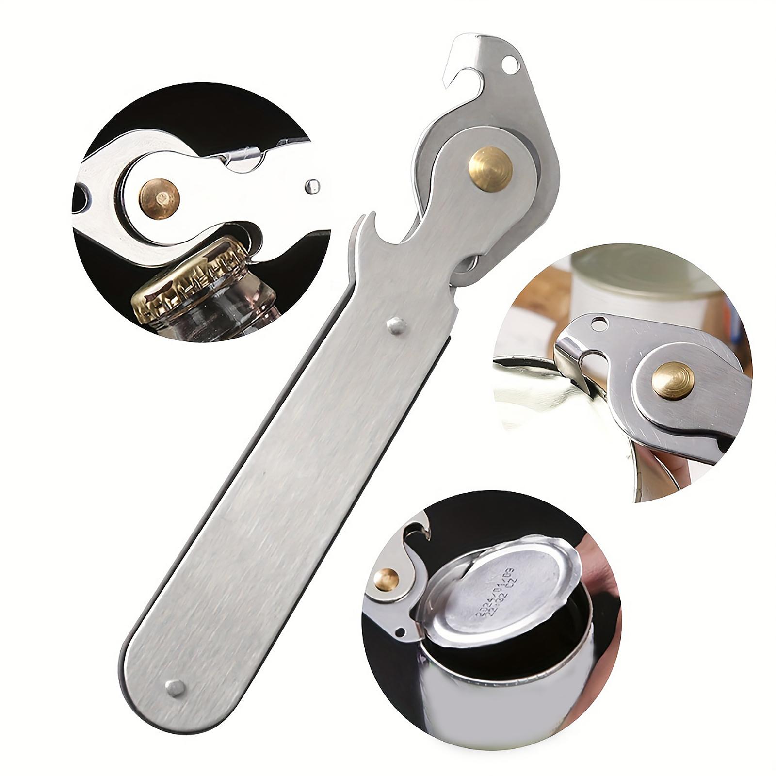 

Ручной консервный нож из нержавеющей стали, средство для снятия крышек с банок, многофункциональный, с удобной ручкой, открывалка для бутылок, кухонный инструмент One Size