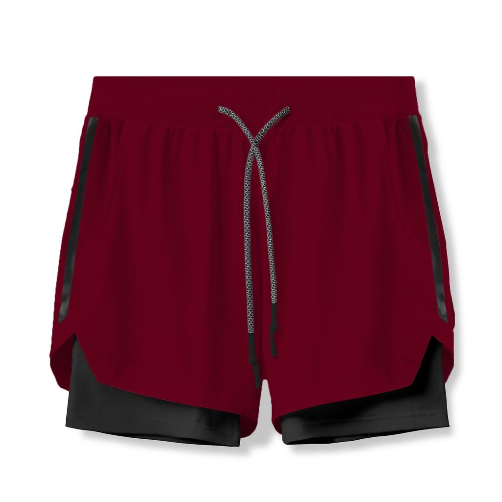 Summer Trendy Sports Shorts Outdoor Running Cycling Breathable Double Layer Shorts for Men