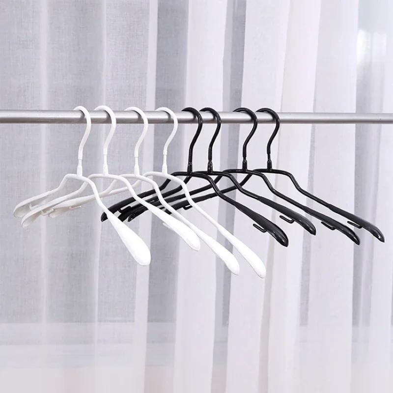 Rack 1pc Metal Dip Plastic Clothes Hanger Pants Clip Wide Shoulder Adult Non-slip Seamless Drying Rack Wardrobe Storage Space