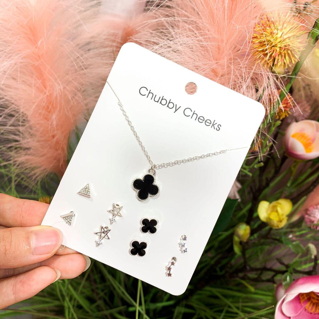 Korean Style Stud Earring Set - 7 Pairs: Simple, Versatile, and Sweet for Women