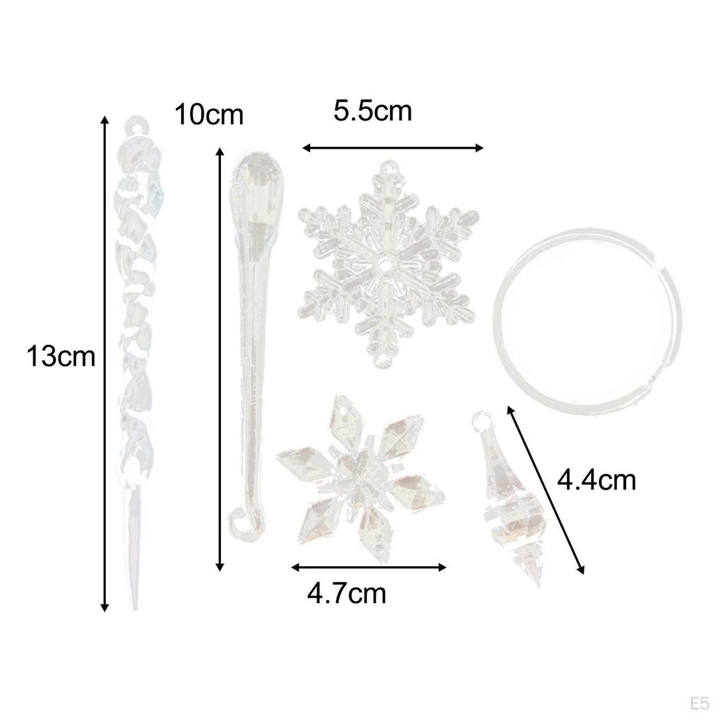 Christmas Tree Decoration Ornaments Snowflake Charm Pendant for Festival