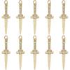 Beebeecraft 10Pcs 18K Gold Plated Charms Cubic Zirconia Shape Charm Dangle Pendants Charms for DIY Bracelet Jewelry Finding Making