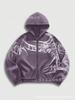 Dunkler Kapuzenpullover für Herren, Europäischer und Amerikanischer Pullover, Jacke mit Magisches Schwert Aufdruck, Vintage Street Top, Trendig für Männer und Frauen