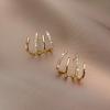 New Crystal Claw Stud Earrings Gold Color Alloy Earrings for Women Simple Design Cute Small Earrings Fashion Unusual Earrings