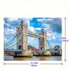 Tessuto di sfondo con paesaggio urbano del Tower Bridge di Londra, superficie piana 2D, 1 pezzo, adatto per striscioni da festa ed eventi