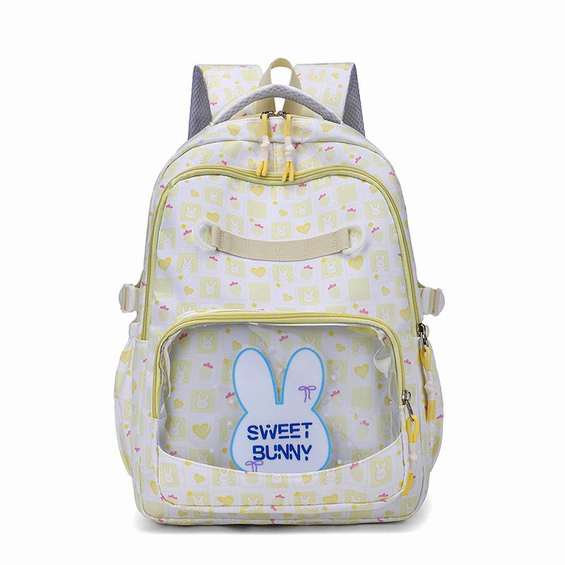 

New backpack trend junior high school college student schoolbag simple girl cartoon cute large capacity backpack жовтий