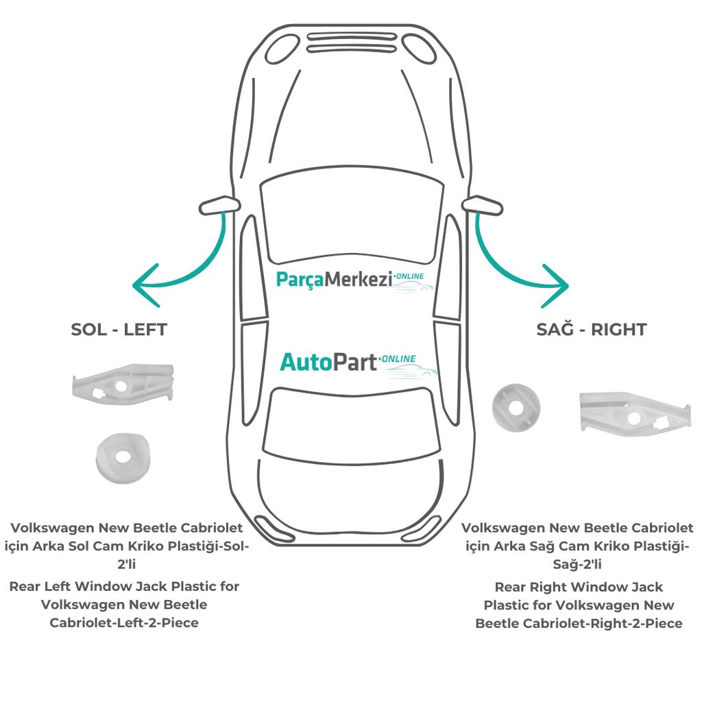 Rechts-Links Hinterradheber Kunststoff-Set für Volkswagen New Beetle Cabriolet