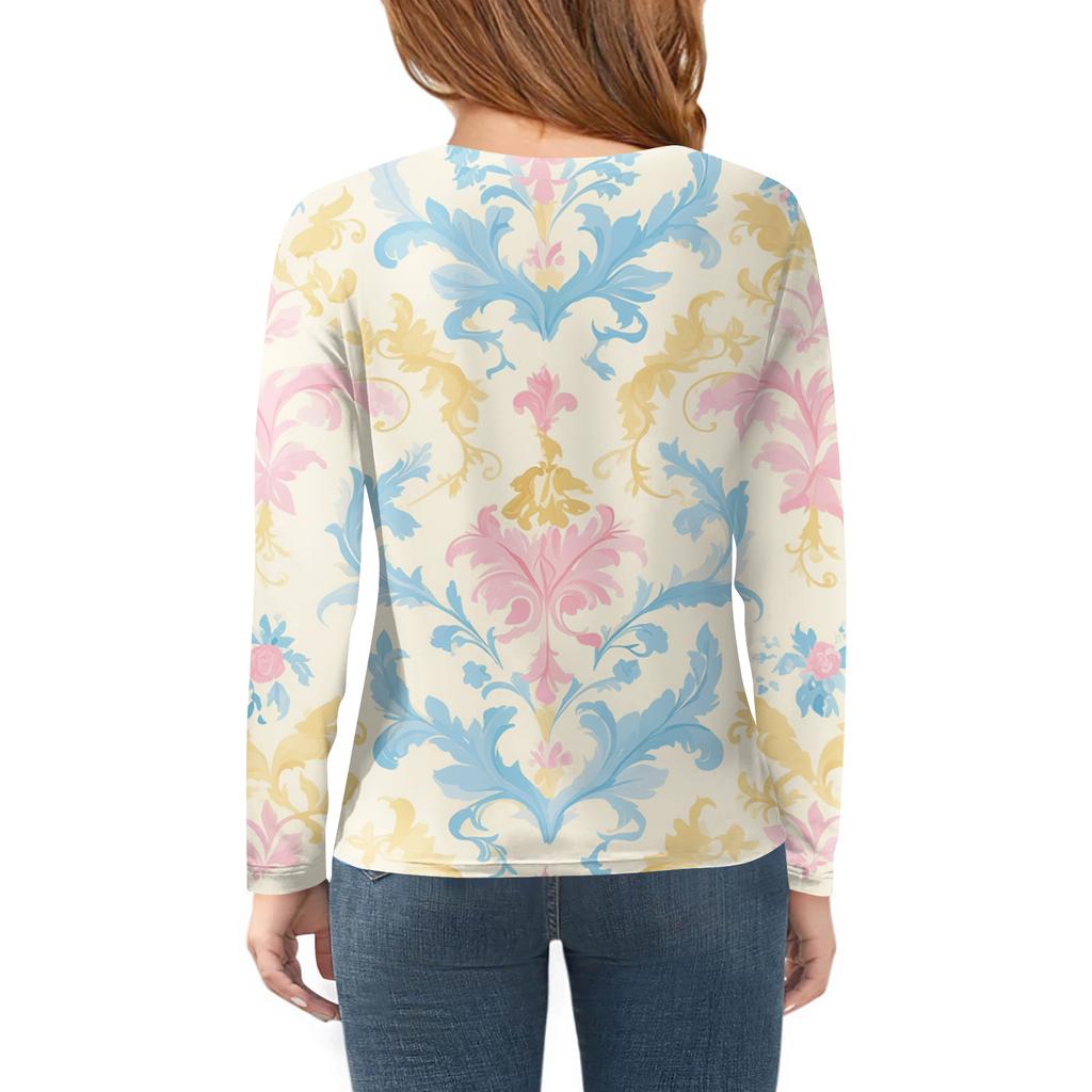 Girls Long Sleeve T Shirts Kids Fall Tops Crewneck Printed Basic Tees