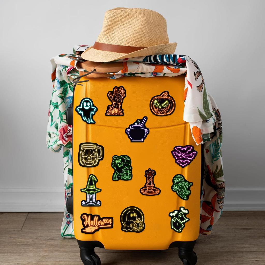 100 Cartoon Neon Halloween Doodle Stickers DIY Decorative Guitar Notebook Suitcase DIY Waterproof