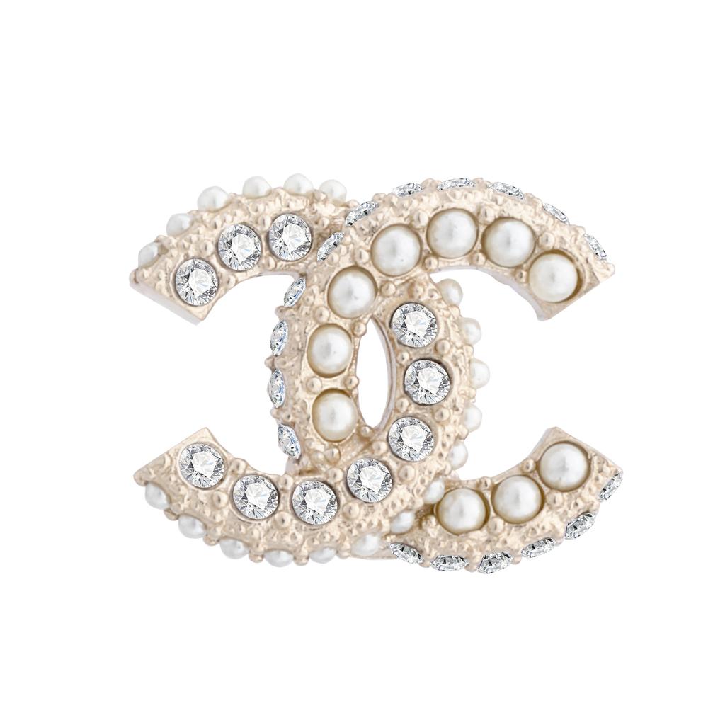 Chanel Double C Crystal Gold Pearl Earrings Women Earrings AB9400-B09089-NK217