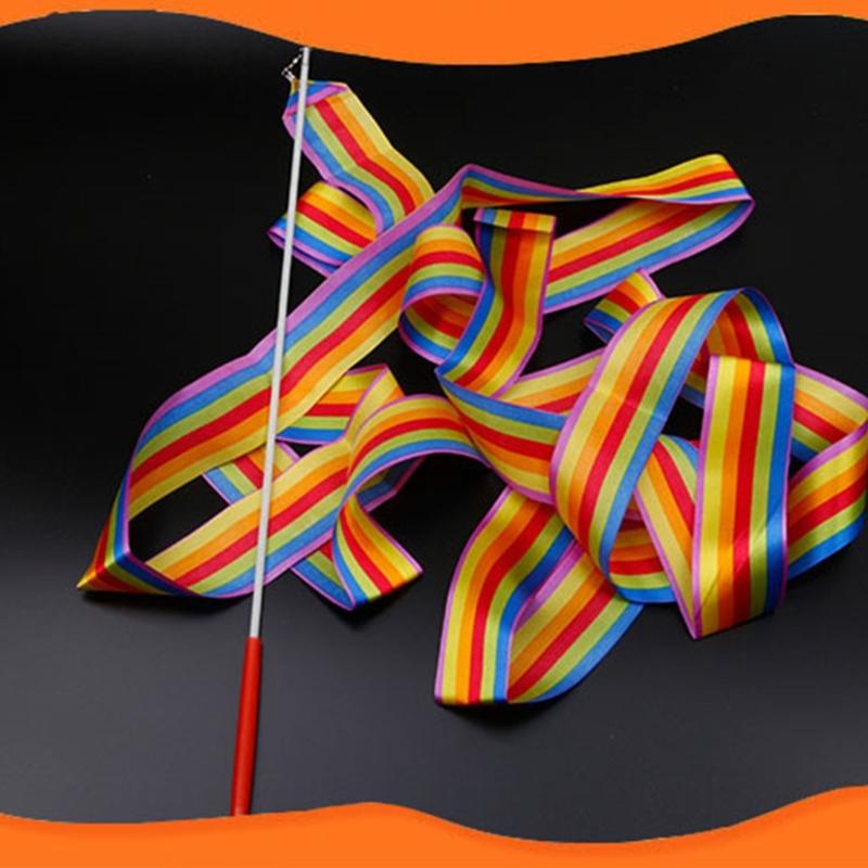 Dancing Ribbons Stick for Streamers Rhythmic with Twirling Rod Dance Ribbons Streamers Colorful Gymnastic Dance Ribbons