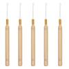 Latch Hook Needle With Wooden Handle Hair Extension Crochet Tool For Beads Feather Hair Rings DIY Hair‑Making Supplies
