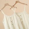 Ladies pajamas summer crepe cotton yarn suspenders homewear nightgown sweet and cute shoulder width adjustable homewear