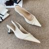Pointed High Heels Open-Toe Sandals Fairy Shoes Spring Summer French Style Elegant Women Vulcanized Shoes