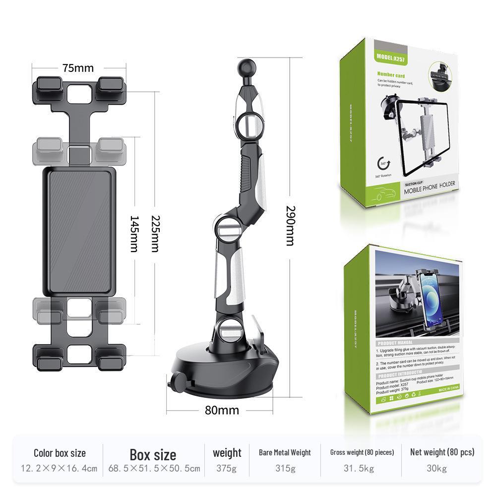 Universal Foldable Car Phone & Tablet Holder for 7-12.9 Inch Devices with Suction Cup