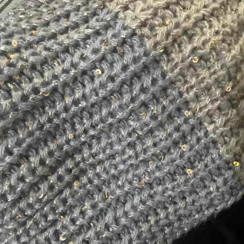 Dámská párty Volný Cardigan Top 2023 Podzim Zima Elegantní Malý Voňavý Vítr Pohodlný Flitrový svetr s výstřihem do V s dlouhým rukávem