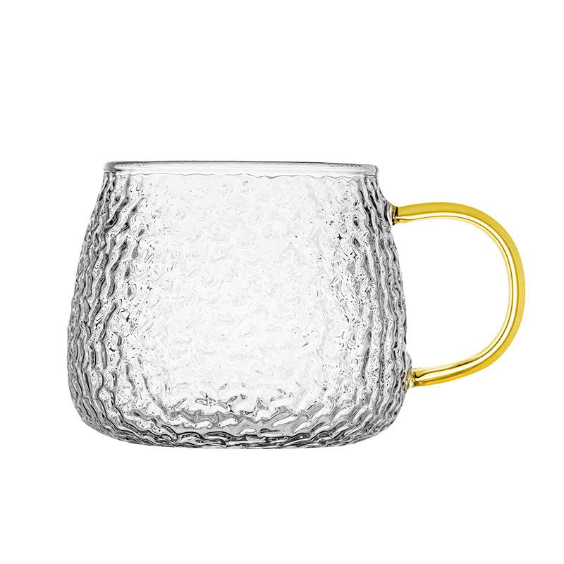 Hammer Pattern Pineapple Cup High Borosilicate Glass Juice Cup Drink Cup Office Flower Tea Brew Tea Cup Household Single Layer Cup