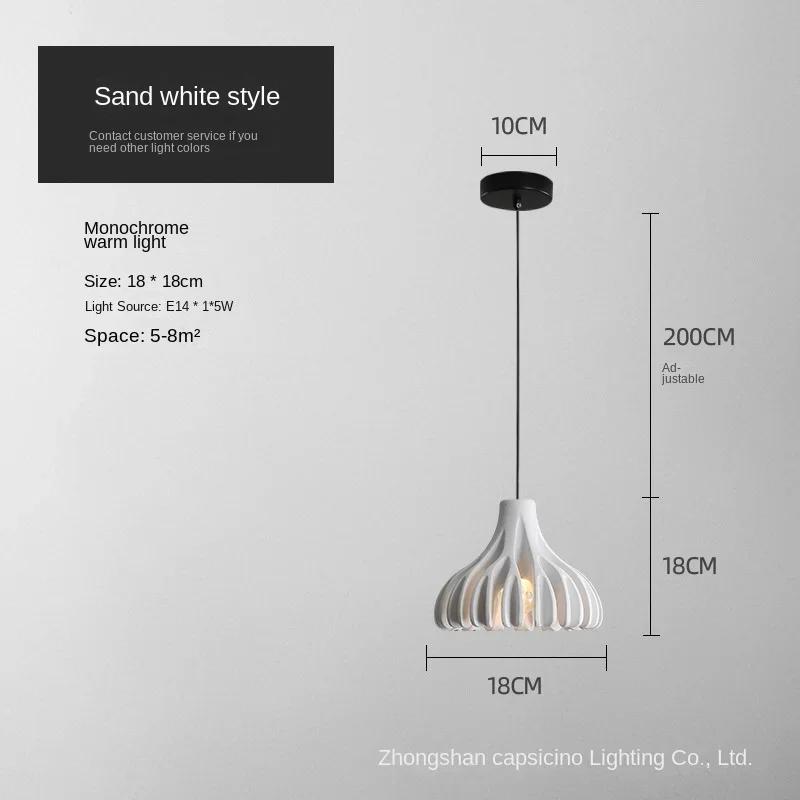 Nowoczesna Lampa Wisząca LED New Nordic Kreatywna Żywica Artystyczna Restauracja Bar Sypialnia Stolik Nocny Dekoracja Wnętrz