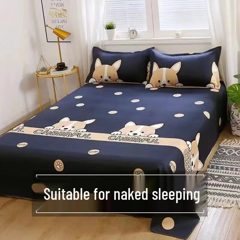 Cotton Dormitory Bedding Set: 3-Piece Quilt Cover and Single Sheet for Student Single Bed.